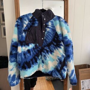 Free People FP Movement Rocky Ridge Pullover in Ocean Tie Dye Size Small